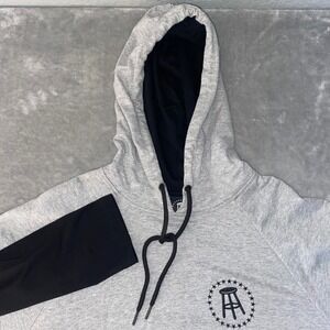Barstool Sports Grey Black Layered Hoodie Sweatshirt Mens XL Zip Sides NWT